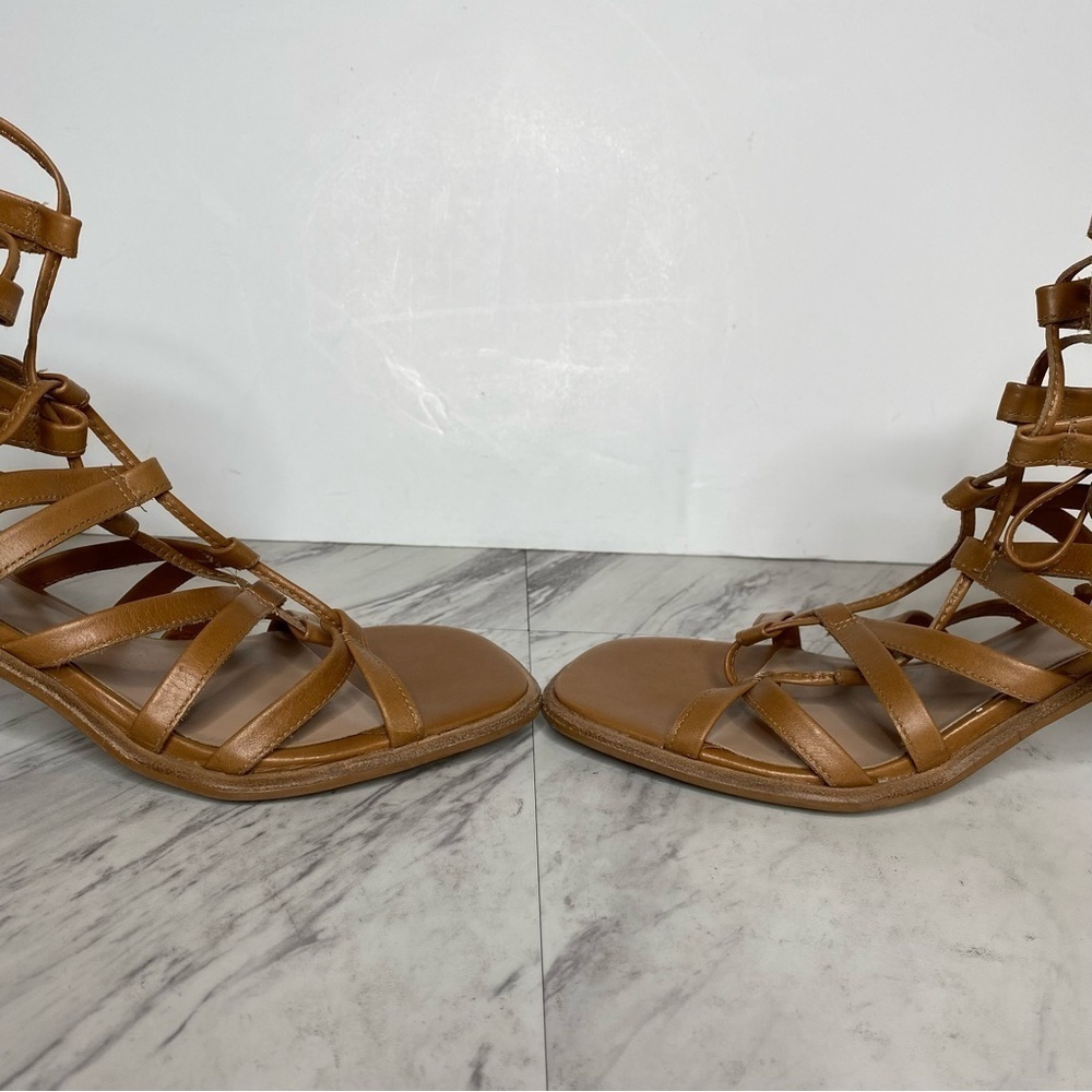 Steve Madden Cherri Strappy Brown Leather Heeled Sandal 10M - Picture 6 of 16
